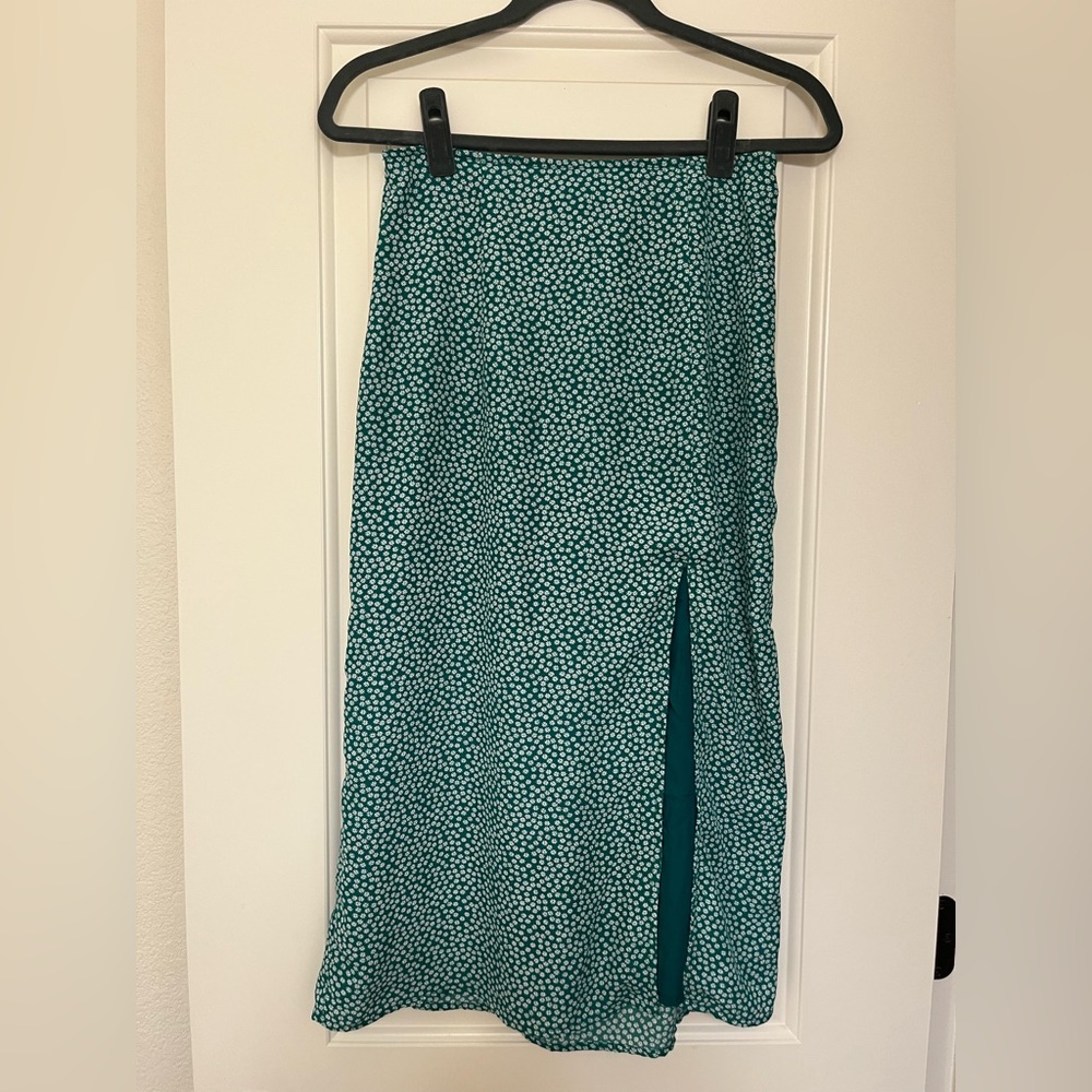 Abercrombie & Fitch Green Floral Two Piece Set Midi Skirt and Top Size S - Picture 4 of 8